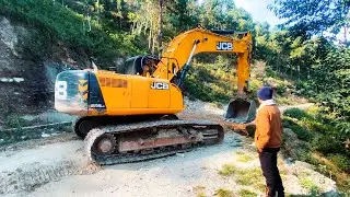 Excavator Carving New Mountain Road | Heavy Equipment At Work