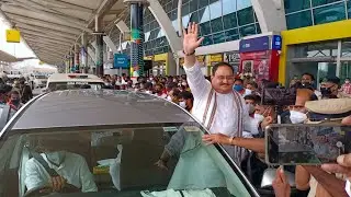 BJP National President J P Nadda arrives in Goa