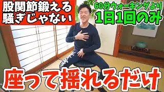 1日1回腰振るだけ！60分ウォーキングより怖いくらい血圧・血糖値・中性/内臓脂肪も減って、腰痛・脊柱管狭窄症まで解消！ゆらゆら座りながら揺れるだけで歳とともに衰える股関節だけ鍛える腸腰筋トレーニング