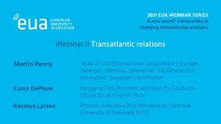 EUA webinar series on global relations - Webinar II: Transatlantic relations
