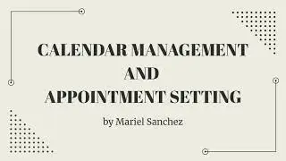 Calendar Management and Appointment Setting