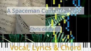 🎹A Spaceman Came Travelling, Chord & Lyrics, Chris de Burgh, Synthesia Piano