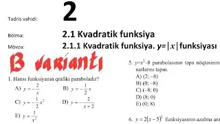DİM IX ,Kvadratik funksiya ,B variantı