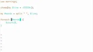 Counting number of occurrence of words in a line read from standard input in perl