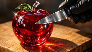 Crystal Glass Apple ASMR ✨🔪 | Satisfying Macro Cut 🍎 #RelaxingVisuals 🌈#ViralReels 🚀#ASMRCommunity 🎧