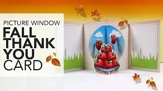 FALL Thank You Card with LAWN FAWN Center Picture Window Card Set