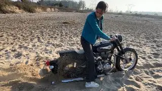 My bullet stucked in Sand😱🤯 #bulletgirl #bulletlover #bullet