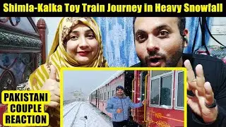 Shimla-Kalka Toy Train Journey in Heavy Snowfall 🌨| Pakistani Couple Reaction | Sana & Shan Reaction