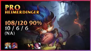 PRO Heimerdinger Replay Played 108 90% games [Pai Pai Tou] | KDA 10 / 6 / 6 TOP GrandMaster (NA)