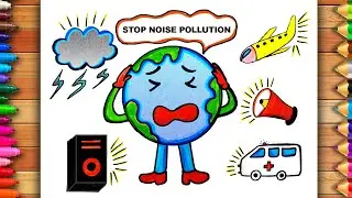 Stop Noise Pollution Drawing | Noise Pollution Poster | National Pollution Control Day Drawing