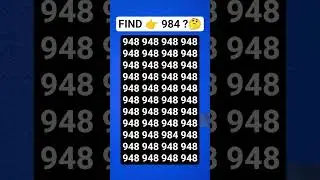 Find the odd number 984 #shorts #short #shortvideo #youtubeshorts #youtube #viral #oddoneout #quiz