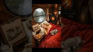 Peaceful Sleep in a Vintage Camper During the Rain #shorts