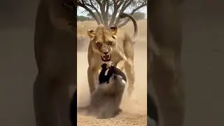 Lions attacked a Huney bugder #wildlifebattle #wildlife #wildlifeentertainment #kingcobra #animals