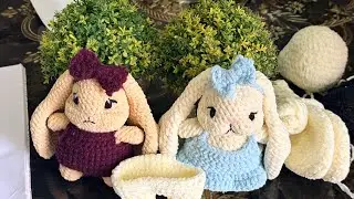 Bunny doll in dress tutorial part2 #crochet #crochetpatterns #crochettutorial #amigurumi #crocheting