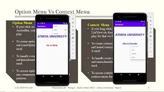 Difference Between OptionMenu and ContextMenu - Android