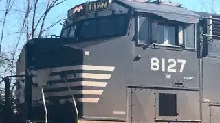Ns Es44ac #8127 doing light power move to lamberts from Portlock. With @GraysonrailfansVA 