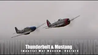 Thunderbolt & Mustang with a B-17 - IWM Duxford Battle of Britain Airshow 2021 practice day.