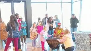 Drumming in the African Village at Mark Arts During Art Together by WSU&rsquo;s Anthropology Museum 