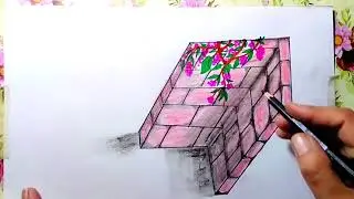 3d drawing for beginners#3d drawing.How to draw realistic wall drawing.#drawing#art#trending.