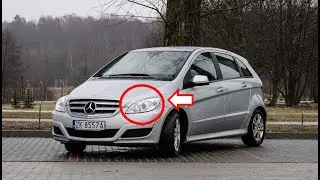 Mercedes B Class W245 left side Headlight Headlamp Removal and bulb replacement Lampenwechsel