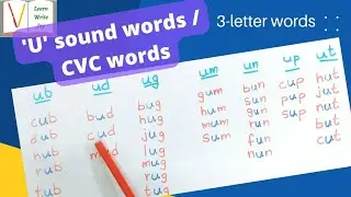 Сочетание буквы &laquo;U&raquo;/слова со звуком &laquo;u&raquo;/слова CVC/сочетания/слова en/слова ud, un, ug, ub/слова из 3 букв