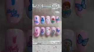 Press on nails baby shower nails🧑&zwj;🧒&zwj;🧒🫶 #shortvideo #shorts #short #nails
