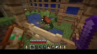 Minecraft Hardcore 1.21.9 Gameplay Link cures a Zombie Villager and Zombie with Totem Of Undying
