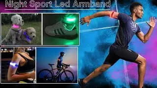 LED Glow Armband Light Reflective Bracelets For Running Cycling Walking Bicycle, Replaceable Battery