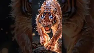 ANIMALS+LIQUID combination Hybrid Animals shorts (Tiger Lion Fox + Fire Texture Lava Texture Milk )