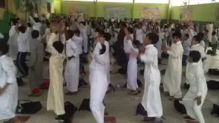 الطابور الصباحي بمدرسة الأمين الابتدائية