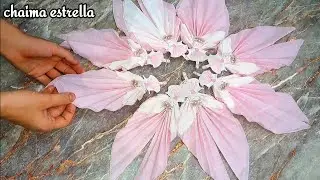 طي المناديل الورقية🦋عيد ميلاد بنتك 😍طريقة سهلة
