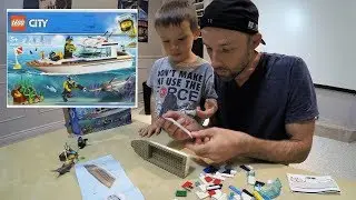 Father & Son Play with Lego City Diving Yacht Toy!