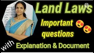 Important Questions---Land Laws---semester exams