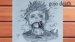 gojo death!! || how to draw gojo satoru || how to draw anime step by step || gojo death scenes draw
