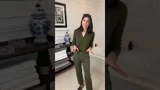 monochromatic olive green outfit