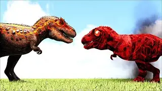 SCP-610 REX VS VOLCANO X-REX #SHORTS (ARK SURVIVAL EVOLVED BATTLE DINOSAUR)
