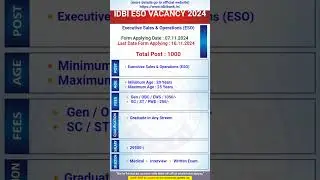 IDBI ESO VACANCY 2024 | IDBI ESO NOTIFICATION 2024