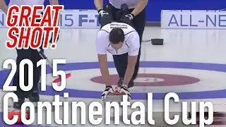 David Murdoch - Wheelbarrow shot - 2015 World Financial Group Continental Cup of Curling
