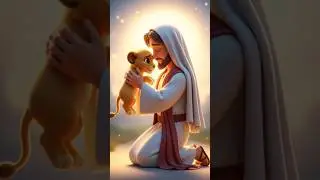✨JESUS✝️SAVES THE TINY LION CUB 🦁| EPIC BATTLE VS RED HORNED DEMON 👹| 3D CHRISTIAN ANIMATION #shorts