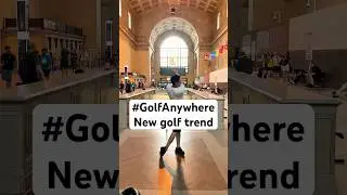 Let&rsquo;s make new golf trend #GolfAnywhere #newgolfstart #golf #shorts #viral
