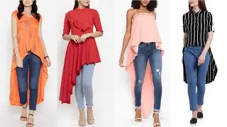 Latest High Low Top Designs  | Tops Designs for girls 2021 || Jean Tops || Long Tops Collection