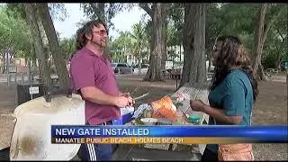 Video: Gate installed at Manatee Public Beach
