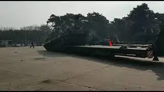 Leopard 1 bridgelayer drives info trailer @training area Budel (The Netherlands)