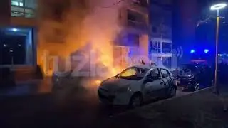 Automobil u plamenu u naselju Stupine