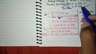 Power factor Improvement । Capacitor Bank kitna KVAR ka lagaye। Calculation of KVAR (PF Improvement)