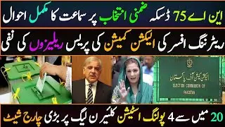 Returning officer Shocked ECP on NA 75 Daska Bye Elections || PMLN U-Turn || Live From ECP