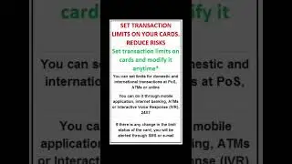 Set Your Transaction Limit #reducerisk #rbi #safebanking #internetbanking #risk #general #awareness