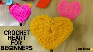 Easy crochet heart💖 how to crochet heart for absolute beginners | cute heart tutorial | Designergirl