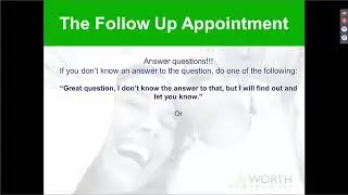 Worth Unlimited, Recruiting, Part 7, Follow Up Appointment, 03 11 2019