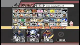 Super Smash Bros. Brawl - Battle #55: Marth vs Meta Knight vs Ike